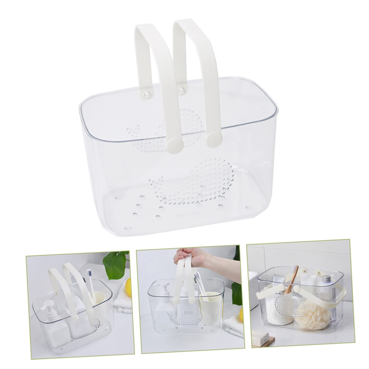 Cesta De Portátil De Plástico Transparente Para Baño Organizador Multifuncional De Gran Capacidad Para Hogar y Cocina