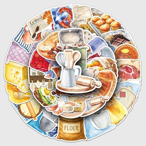 50Pcs Baking Stickers Funny For Water Bottles Baking Laptop Decals, Bakery Themed Party Decorations, Gifts For Women & Men(Baking Time)
