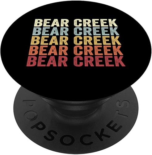 Bear Creek Florida Bear Creek FL Retro Vintage Text PopSockets Swappable PopGrip