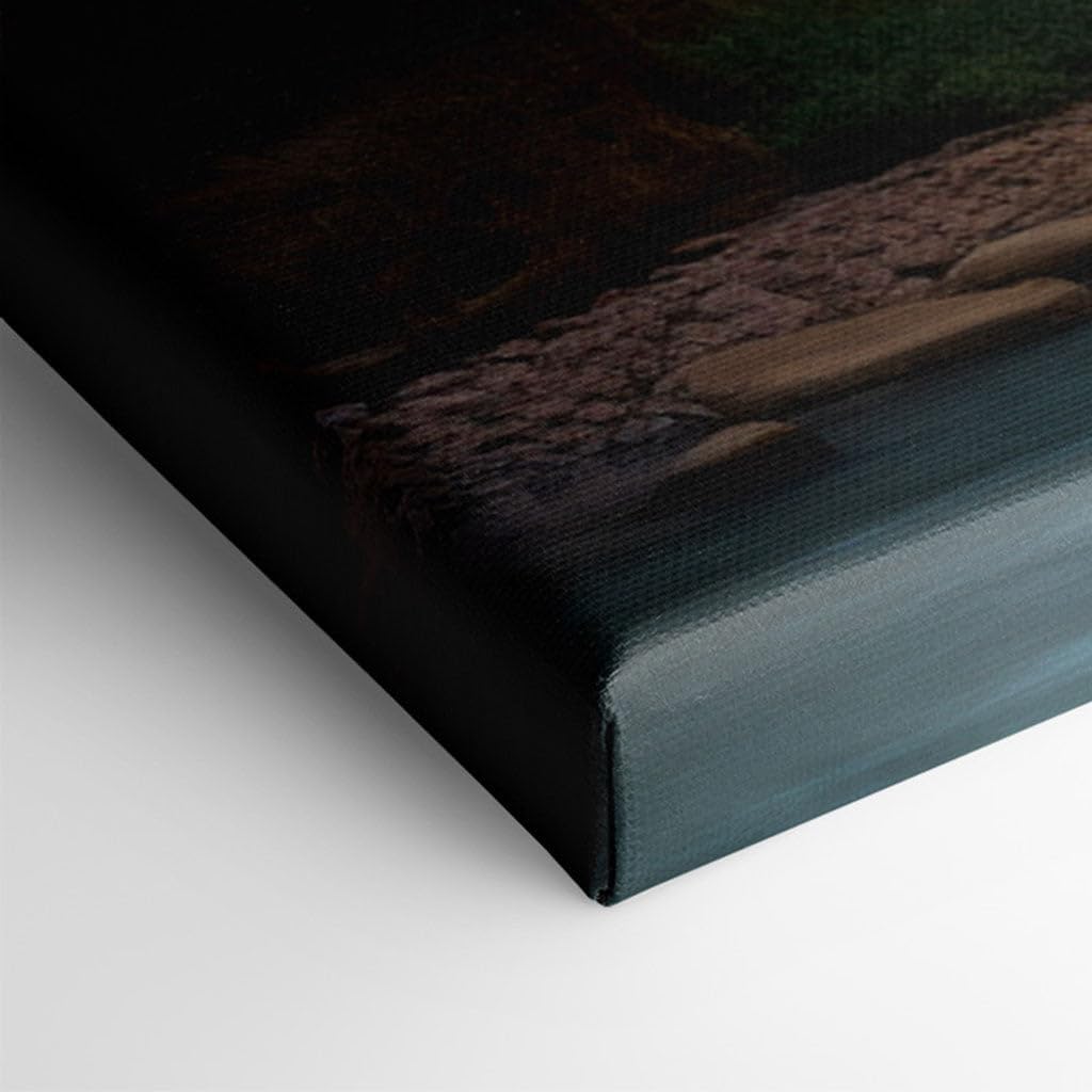 Canvas for Living room. Rustic Elegance: Nature's Brushstrokes on Canyon Riverscape, 27 x 18 inch Canvas Wall Art - Contemporary Masterpieces - Zen Wall Decor - 69x46 cm (27x18 inch)