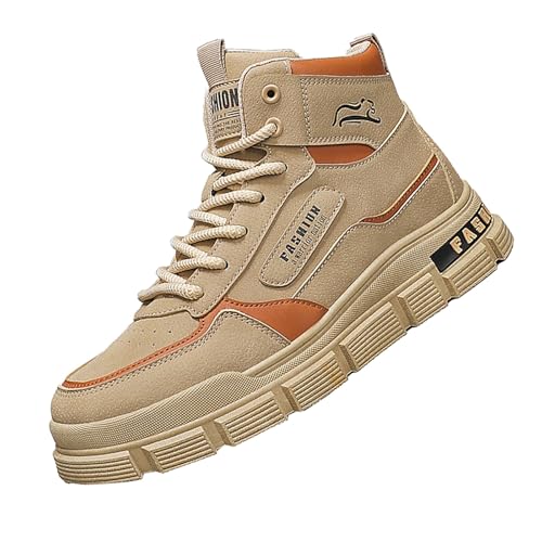 Zapatillas altas para hombre, botas gruesas, botas deportivas para hombre, suela gruesa, botas de trekking, impermeables, con puntera ancha, zapatos informales, transpirables, con cordones, suela