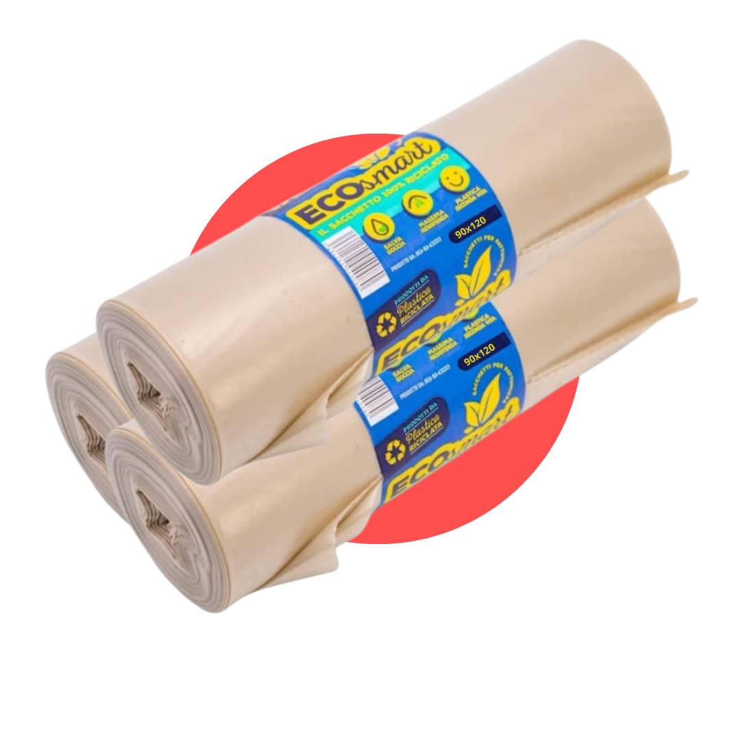 Sacchi Spazzatura Grandi 120L Ambra - 80 Buste Ultra Resistenti Per Rifiuti Industriali 90x120 Cm - Foto 10