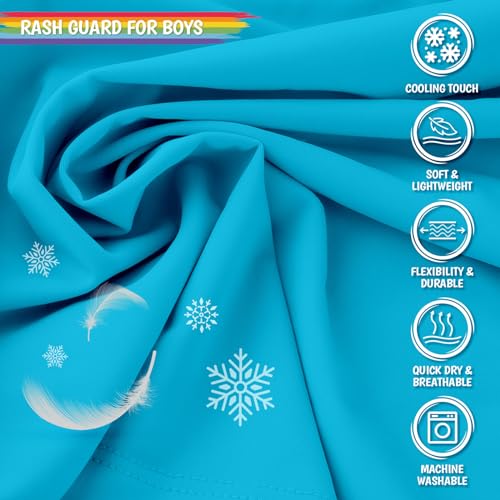 Boy's UPF 50+ Rash Guard Swim Shirts Short Sleeve Sun Protection SPF Fishing Surfing Water Beach Shirts Quick Dry4