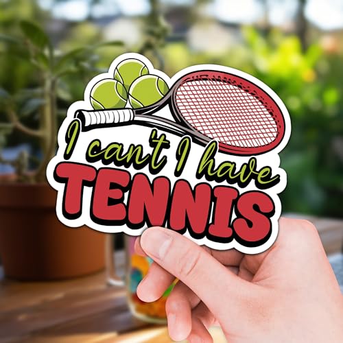 Image of Tennis Sport Sticker 8 Pcs (Large Size) Vinyl Stickers Laptop Waterproof Decal for Car Bumper Water Bottle Notebook Luggage Window Party Birthday Decorations - Size 4 Inches