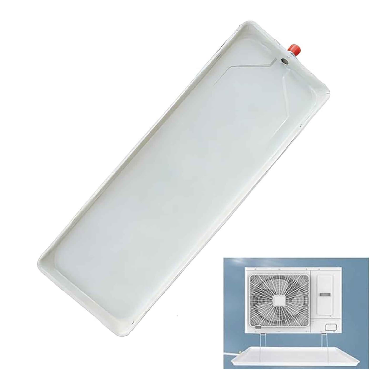 Bandeja de goteo de condensado, bandeja de goteo de aire acondicionado con tubo de drenaje, perfecta para sistemas de bomba de calor de aire acondicionado dividido en interiores y exteriores (81 x 24