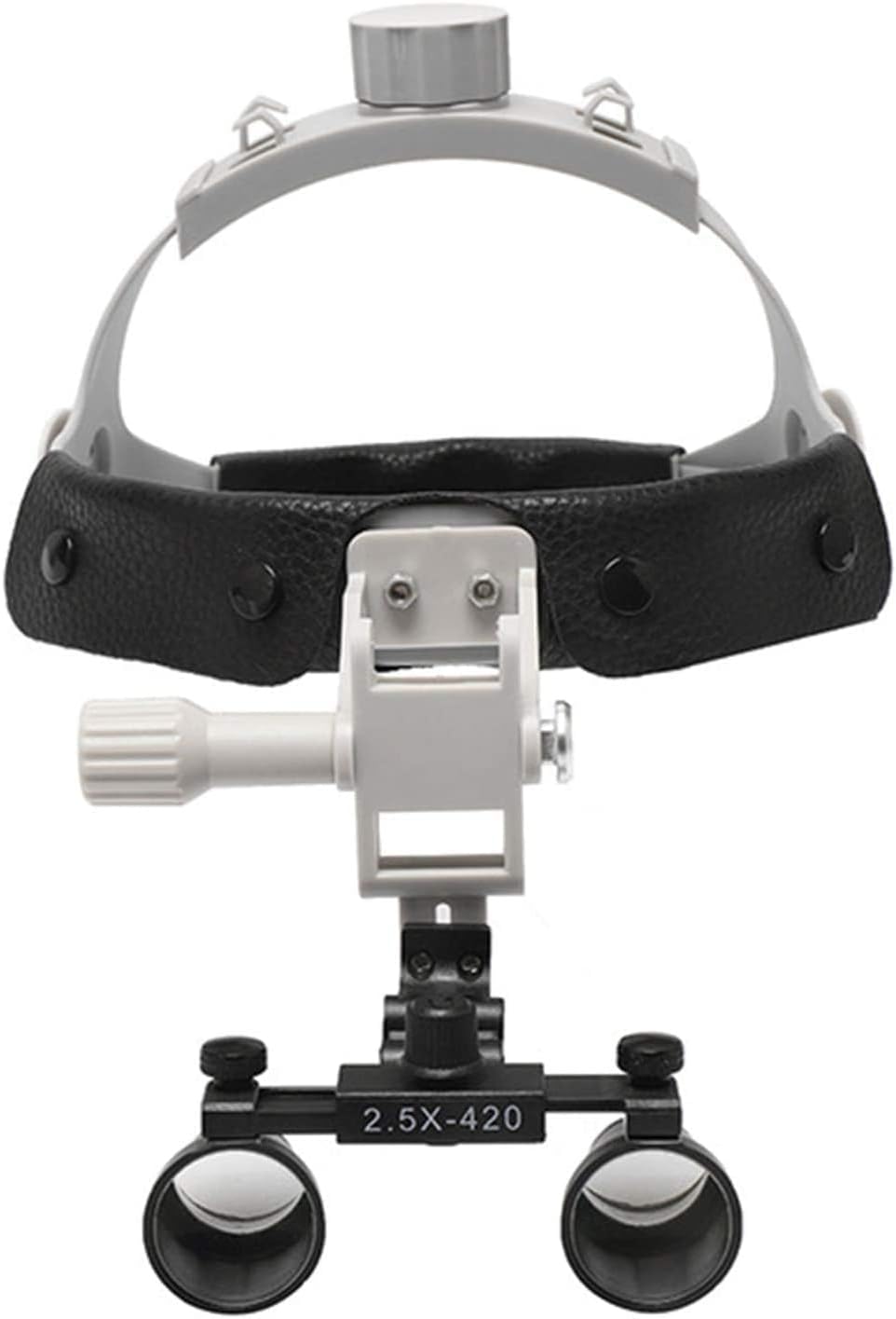 2.5X 420MM Binocular Magnifier Loupes Optical Glasses,Adjustable Headband Magnifying Glass DY-107 (Black)