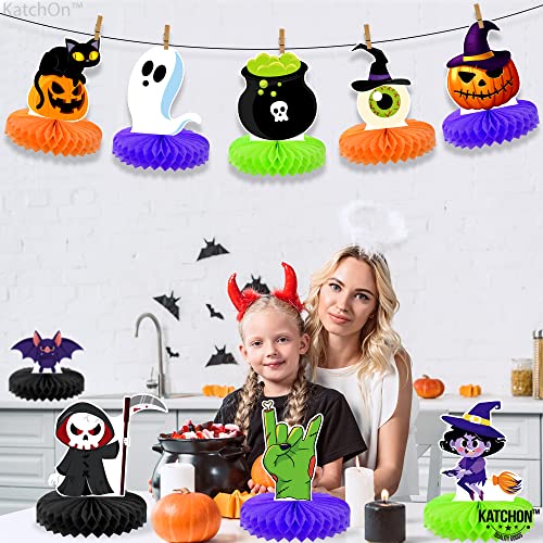 Image of KatchOn, Halloween Honeycomb Centerpieces - Pack of 9 | Halloween Party Table Decorations | Halloween Party Table Centerpieces for Kids Halloween Birthday Party Decorations | Halloween Table Decor