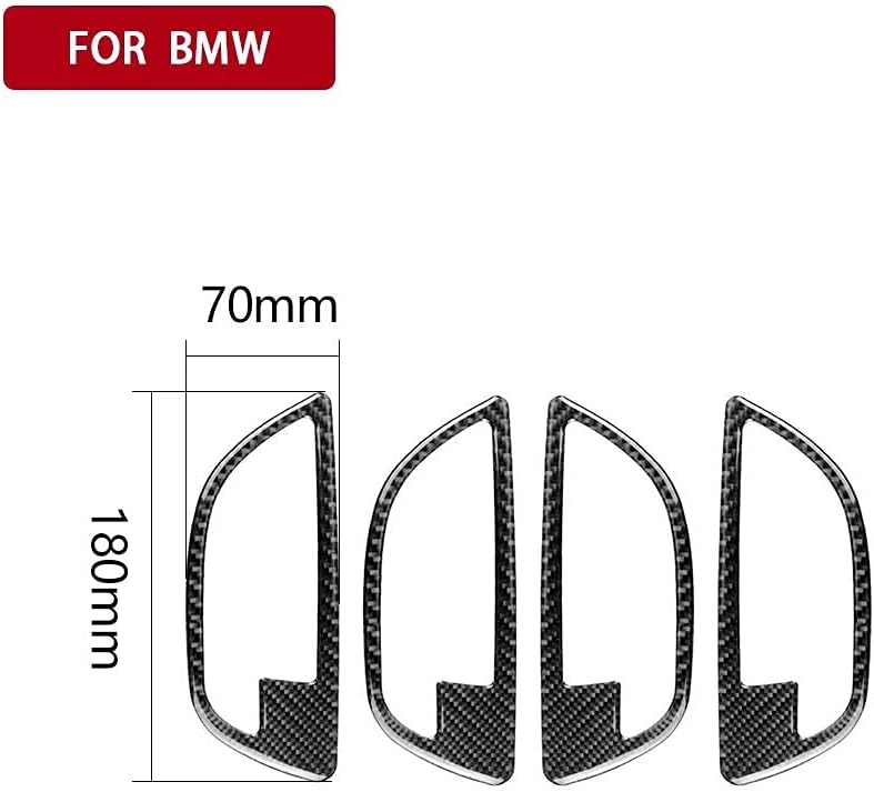 Car interior door carbon fiber handle frame trim For BMW 5 Series F10 2011-2017(Style B)