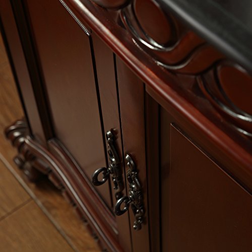 Ove Decors Trent 30 Dark Cherry Single Vanity With Black Granite Countertop And Backsplash, Dark Cherry Finish, 30-Inch #TOP5