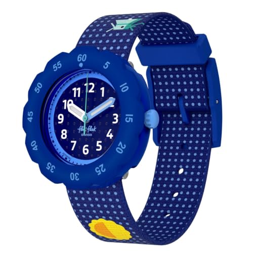 Flik Flak Boys Kids Watch Casual Blue Bio-sourced Glow in the Dark Quartz Waterproof Solar Universe by Flik Flak - Used condition - US$55.63