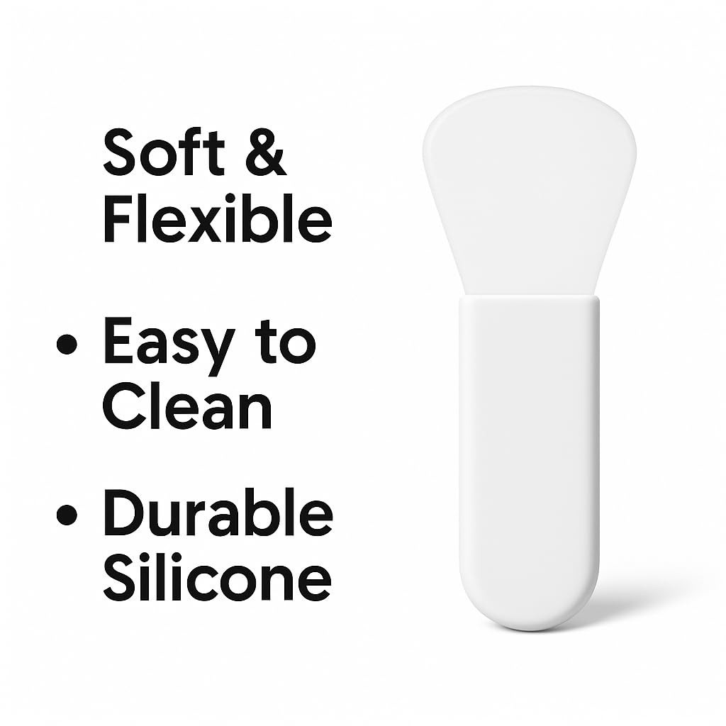 2-Pack Silicone Face Mask Brush Set – Soft Applicators for Clay Masks, Serums & Creams – Flexible Non-Porous Skincare Tools for Smooth, Even Application (White)