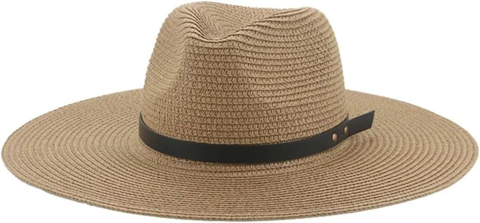 Hats for Women Summer Straw Hats Solid Big Brim 11Cm Panamas Beach Travel Casual Hats