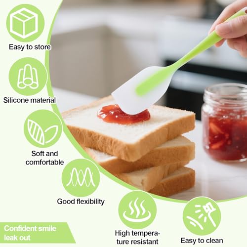 Image of 1Pcs Silicone Spatulas,Translucent Heat Resistant Flexible Non-stick Spatula,Food Grade Kitchen Essential Grip Gadgets Premium Scraper(Green,Large)
