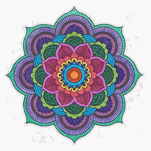 EB Store Lotus Flower Mandala Vinyl Waterproof Sticker Decal Car Laptop Wall Window Bumper Sticker 5 inch