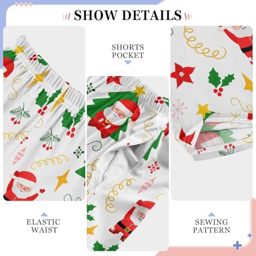 CaTaKu Boys Christmas Cute Santa Claus Pants for Boys Girls Wide Leg Sweatpants Kids Long Bottoms with Pockets Size 6-14Y3