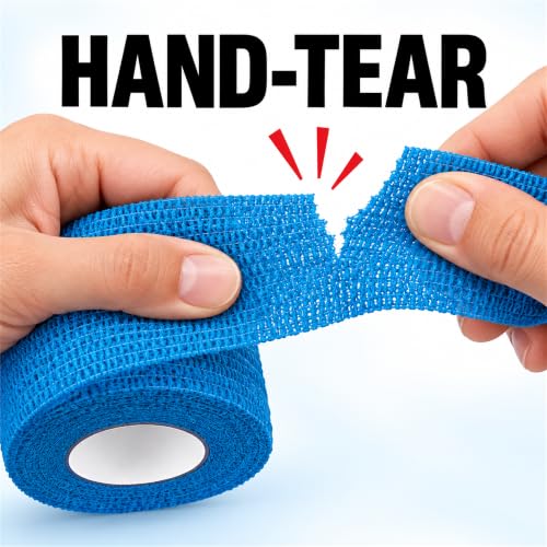 3M Vetrap Bandaging Tape, Blue, 4 in x 5 yd, 3 Pack (3 Rolls), Self-Adherent Cohesive Wrap, Hand-Tear, Latex-Free Hypoallergenic, Sticks to Itself Not Fur - image 4