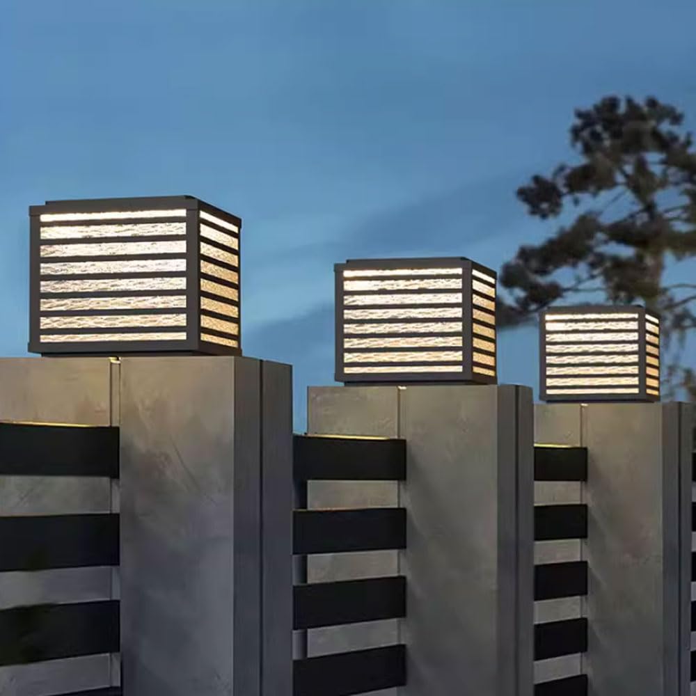 Solarne lampy słupkowe, zewnętrzne oprawy oświetleniowe do słupka ogrodzeniowego, wodoodporne czapki kolumnowe, lampy do ogrodu, patio, ścieżki, filaru
