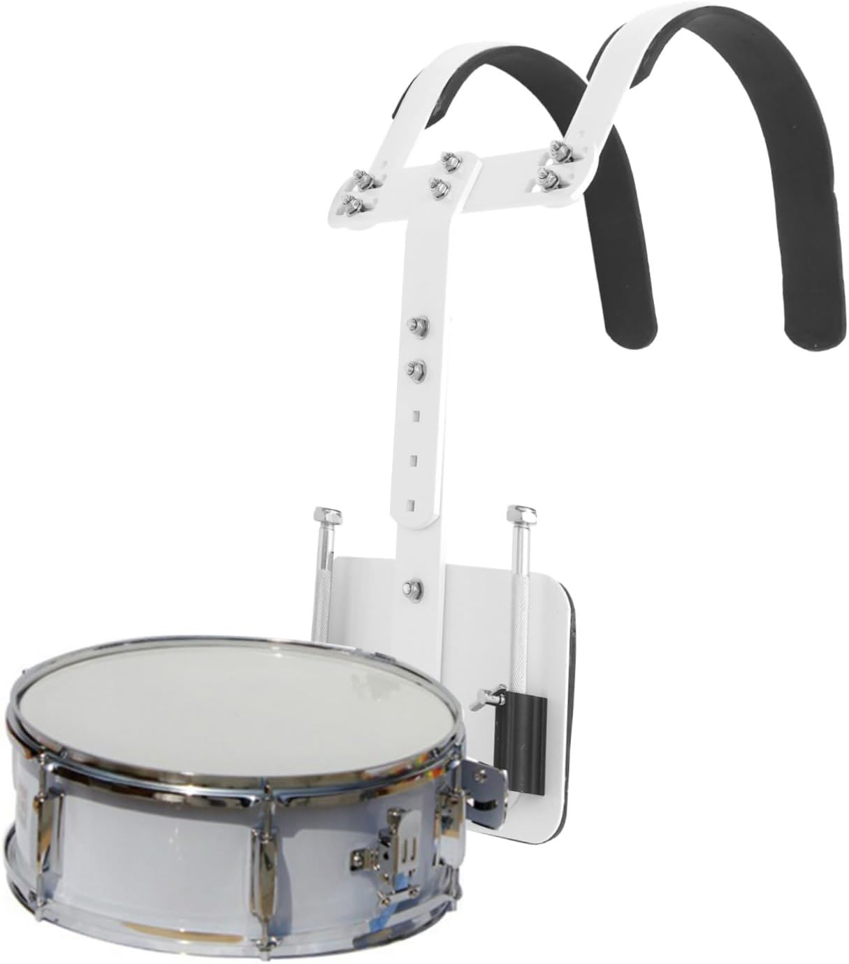 HEMOTON Snare Drum Holder Shoulder Strap Aluminum Alloy Marching Drum Carrier and Easy to Carry (white)