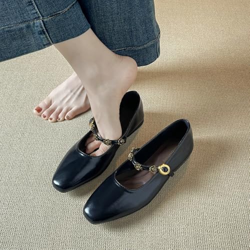 Mary Jane Ballet Flats Women Casual Black Flat Shoes Ankle Strap Ballet Flats Shoes Comfortable Dressy Shoe 20252