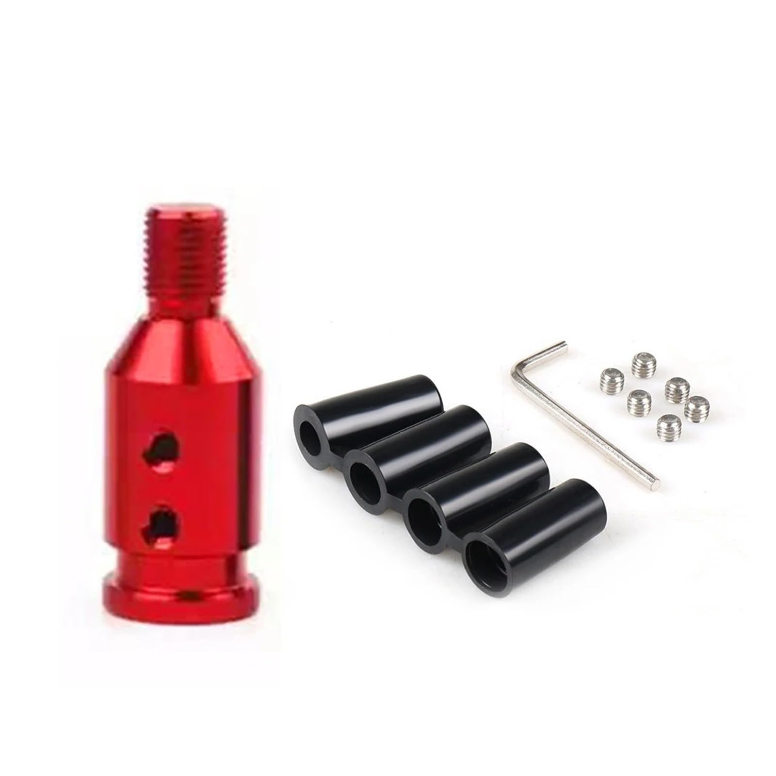 Jxewmtmc Red M12x1.25 Aluminum Alloy Universal Manual Gear Shift Knob Adapter M12x1.25 Thread Gear Stick Shift Cover(Red M12x1.25)