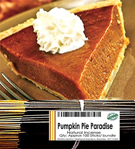 (P) PUMPKIN PIE PARADISE Incense - Blend of spicy cinnamon, rich, creamy vanilla icing and mouth watering brown sugar - Natural Premium Incense By Oakland Gardens (Pumpkin Pie Paradise (100 Sticks))