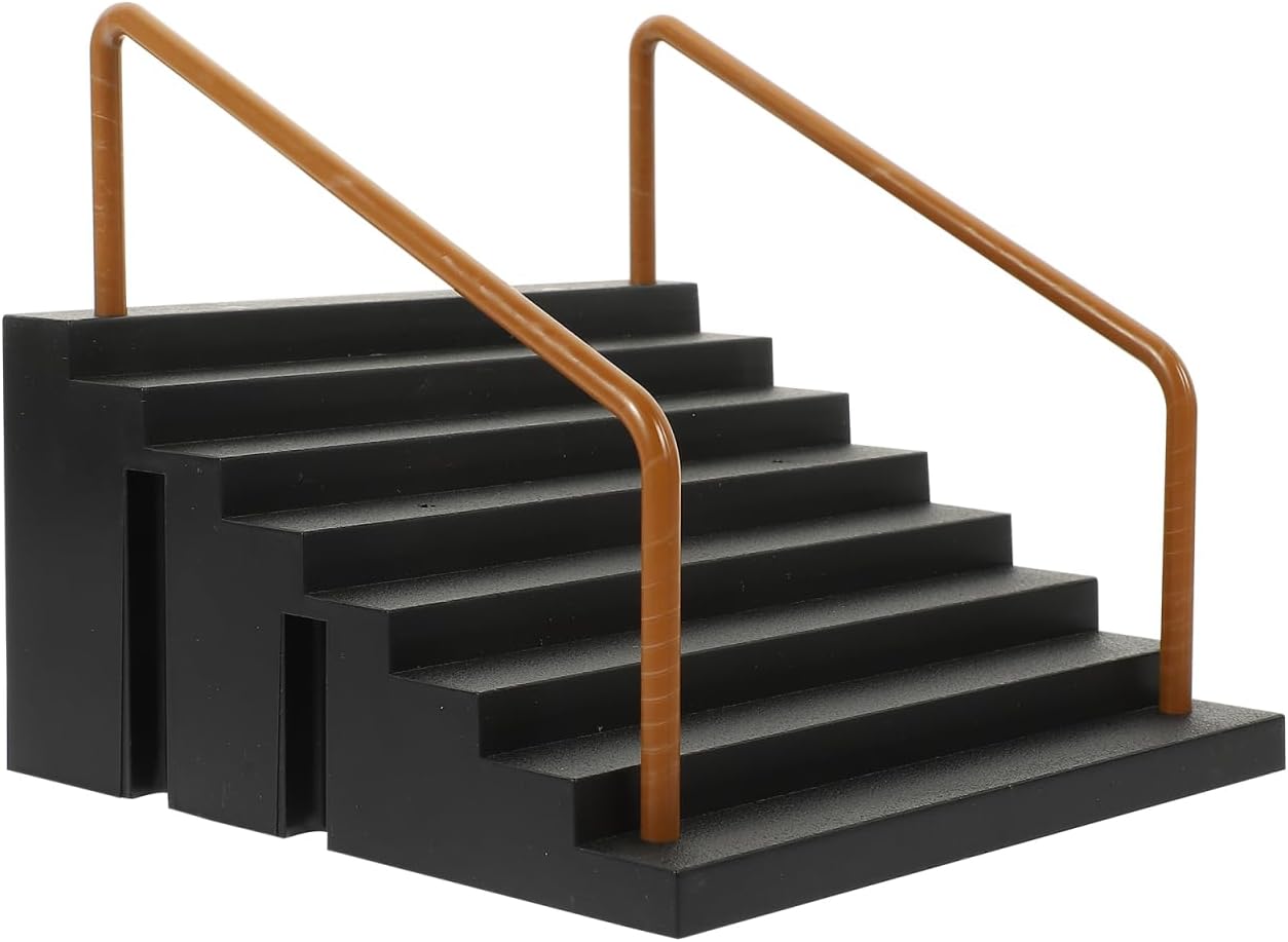 Alasum Fingerboard Skate Park Kit – ABS Rail & Stair Ramp Set for Kickflips & Grinds – Travel-Ready Mini Skatepark Toy for Kids & Adults