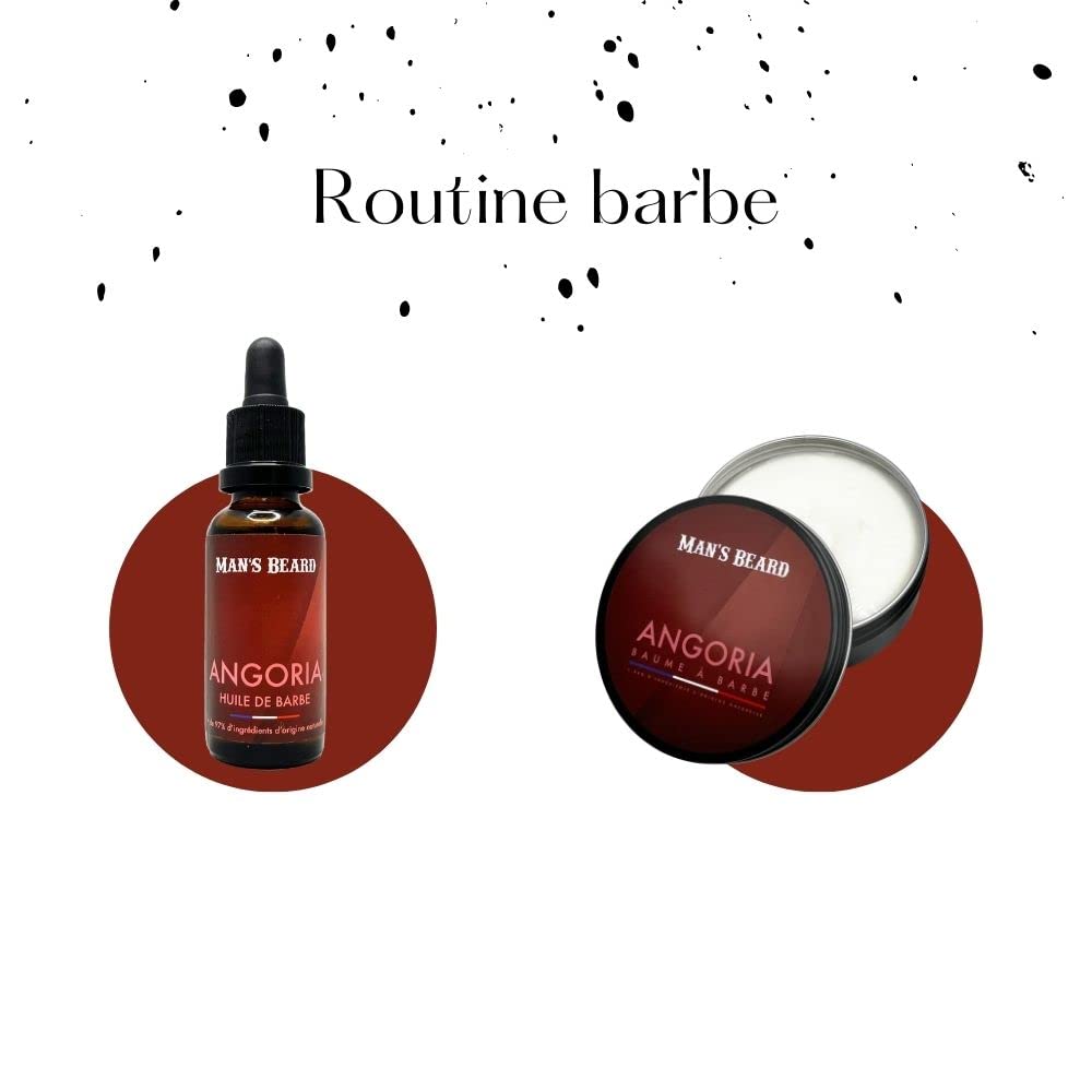 MAN'S BEARD - Huile de barbe - Fragrance Cuir ambré - 100% Fabrication Française - Ingrédients d'origine naturelle - 30 ml