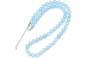 ElisaJewelryArt Angelite Crystal Calming Stone Necklace
