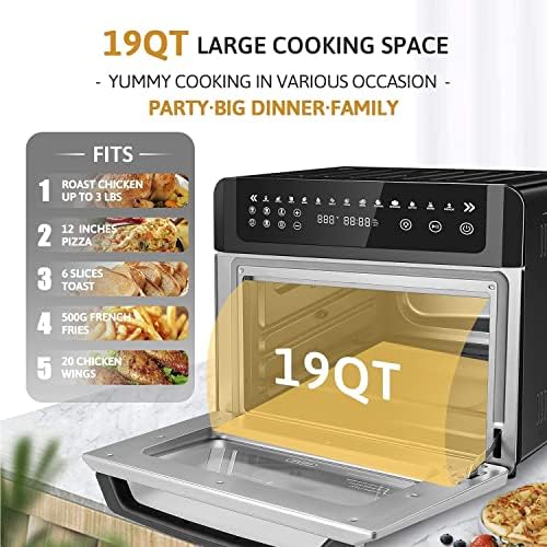 Gevi Air Fryer Toaster Oven Combo, Large Digital Led Screen Convection Oven With Rotisserie And Dehydrator, Extra Large Capacity Countertop Oven With Online Recipes #TOP1