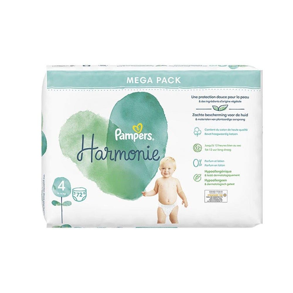 Pampers Harmonie 72 Couches Taille 4 (9-14 kg)