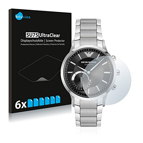 savvies 6 Pezzi Pellicola Protettiva per Emporio Armani Connected Smartwatch Hybrid Protezione Schermo Trasparente