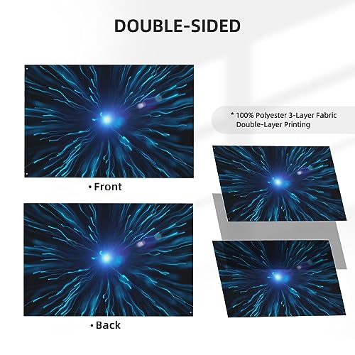 Drapeau vue nocturne de la mer avec impression double face premium