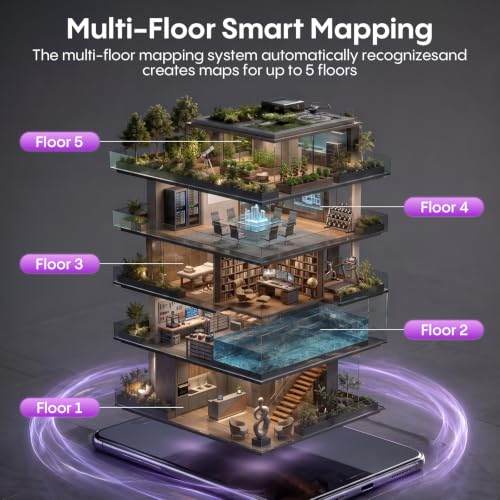 Image of Bagotte Robot Vacuum and Mop Combo, 6000Pa Robotic Vacuum with Mapping, Self-Emptying Station for 90 Days Hands-Free, LiDAR Navigation,Wi-Fi /App /Voice Control, for Carpets&Hard Floors