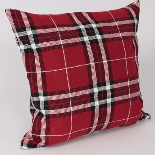 Hans-Textil-Shop Premium Kissenbezug Streifen Karo Kalis - Gestreift, Kariert, Kissen, Kissenhülle, Kopfkissenbezug, Sofakissen, Couchkissen, Dekokissen, Zierkissen, Deko, Sofa (Rot, 40 x 40 cm) – Bild 5