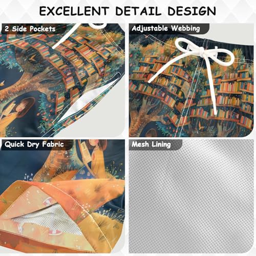 Boys Swim Trunks Toddler Swim Shorts Little Boys Swimwear Girl is Reading Under The Tree Bathing Suit Swimsuit3