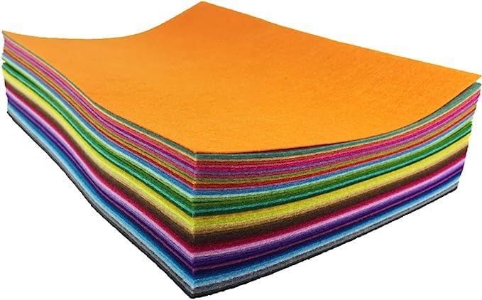 Felt Fabrics, Perfect for Cutting into Shapes,Making Toys,Decoration, Backdrops, School Projects/Thinkness 1.2 mm/Assorted Eye Catch Colours - Pack of 20 pcs (20 x 30 cm)-image-47