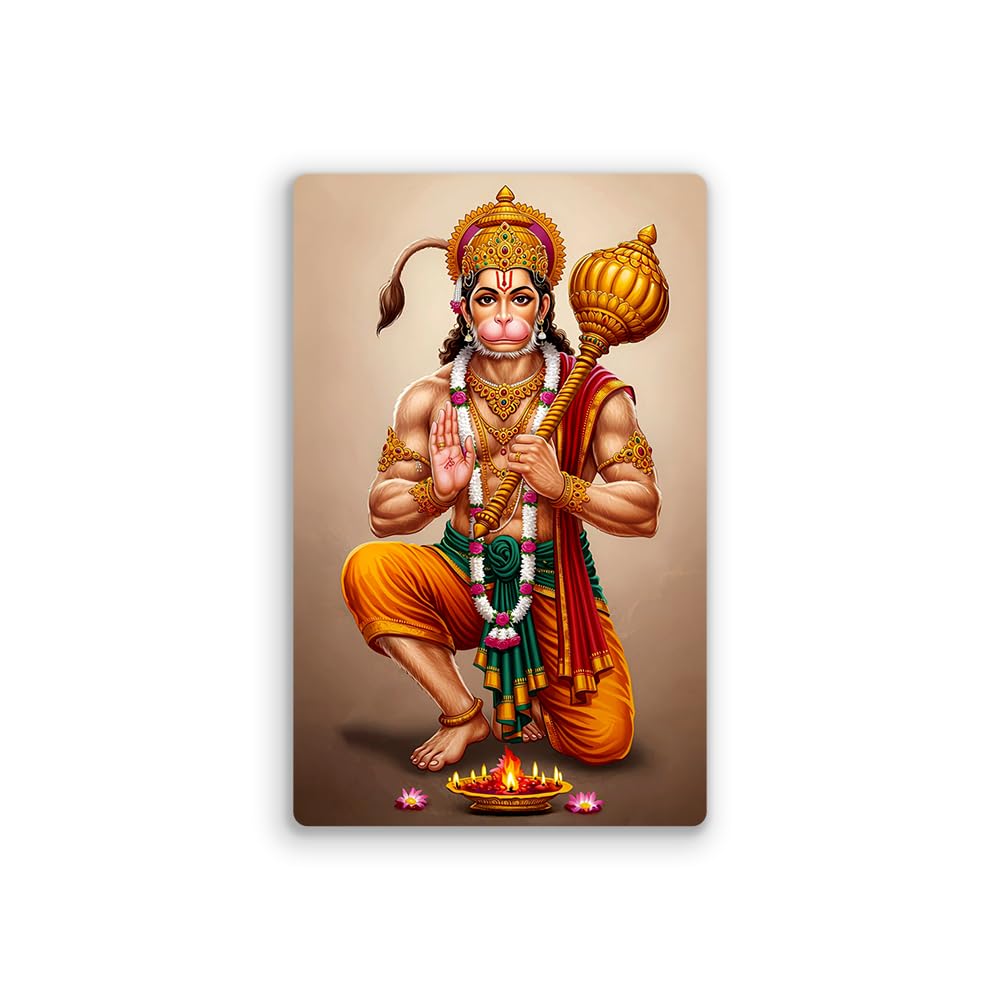 EVERCAREGIFTS Lord Hanuman Fridge Magnet Bajrangbali Refrigerator Magnet Pooja Room Decoration God Photo Fridge Stickers Religious Return Gifts Home Decoration Kithcen Decor Size: 8.2 x 5.2 CM-image-43