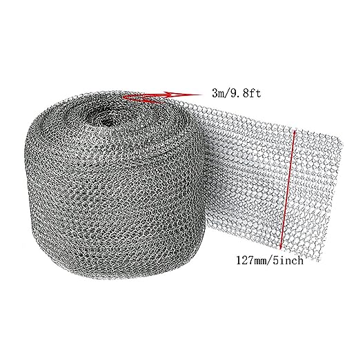 Lokatall Rattengitter Nagetierschutzdraht Metallgitter, 3M/10Feet Edelstahl Schädlingsbekämpfung Drahtgeflecht Stuff Hole Mesh Feindrahtgitter Nagetier Insekt Vogelbekämpfung Mesh für Garten Haus