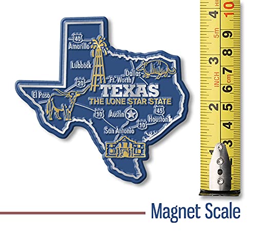 Imán decorativo Texas Giant State 3.9 x 3.7 pulgadas miniatura 2