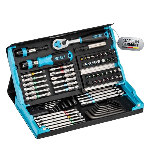 HAZET Smartcase Bit-Satz 2200SC-31 I 73-teilig, Antrieb: Sechskant 6,3 (1/4 Zoll), maximal viele Werkzeuge auf kleinstem Raum für beste Übersicht I klappbarer Werkzeug-Satz Made in Germany