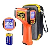 -58°F to 2732°F Digital Infrared Thermometer Gun, 50:1 Distance Ratio Laser Temperature Gun with MAX/MIN/AVG Measure and Alarm, Heat IR Temp Gun for Cooking, Griddle, HVAC, Industrial Forging