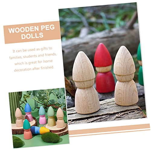 8Pcs Unfinished Wooden Peg Dolls for Diy Crafts Blank Wooden Doll Figures for Creative Art Projects and Imaginative Family Fun - Image 3