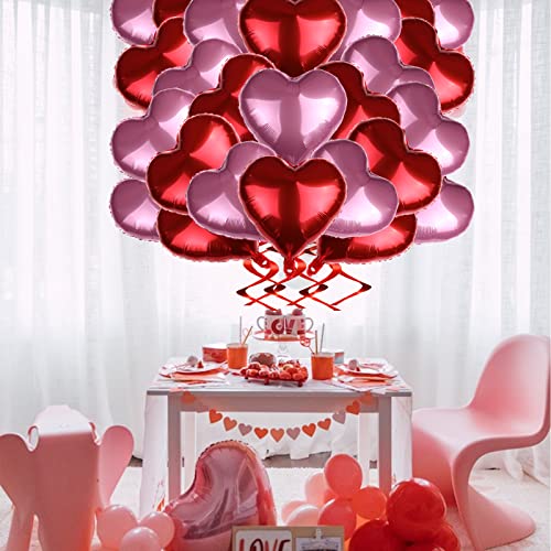 Happy Valentines Day Balloons Red Pink Heart Shape Balloon Party Decorations Supplies, Valentines Day Decorations, Romantic Anniversary Balloons Decor #TOP3