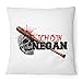 Fashionalarm Poduszka Jestem Negan - 40x40 cm z wypełnieniem | pomysł na prezent dla fanów serii T-W-D | Dead Walking Lucille Saviors kij baseballowy, kolor: biały