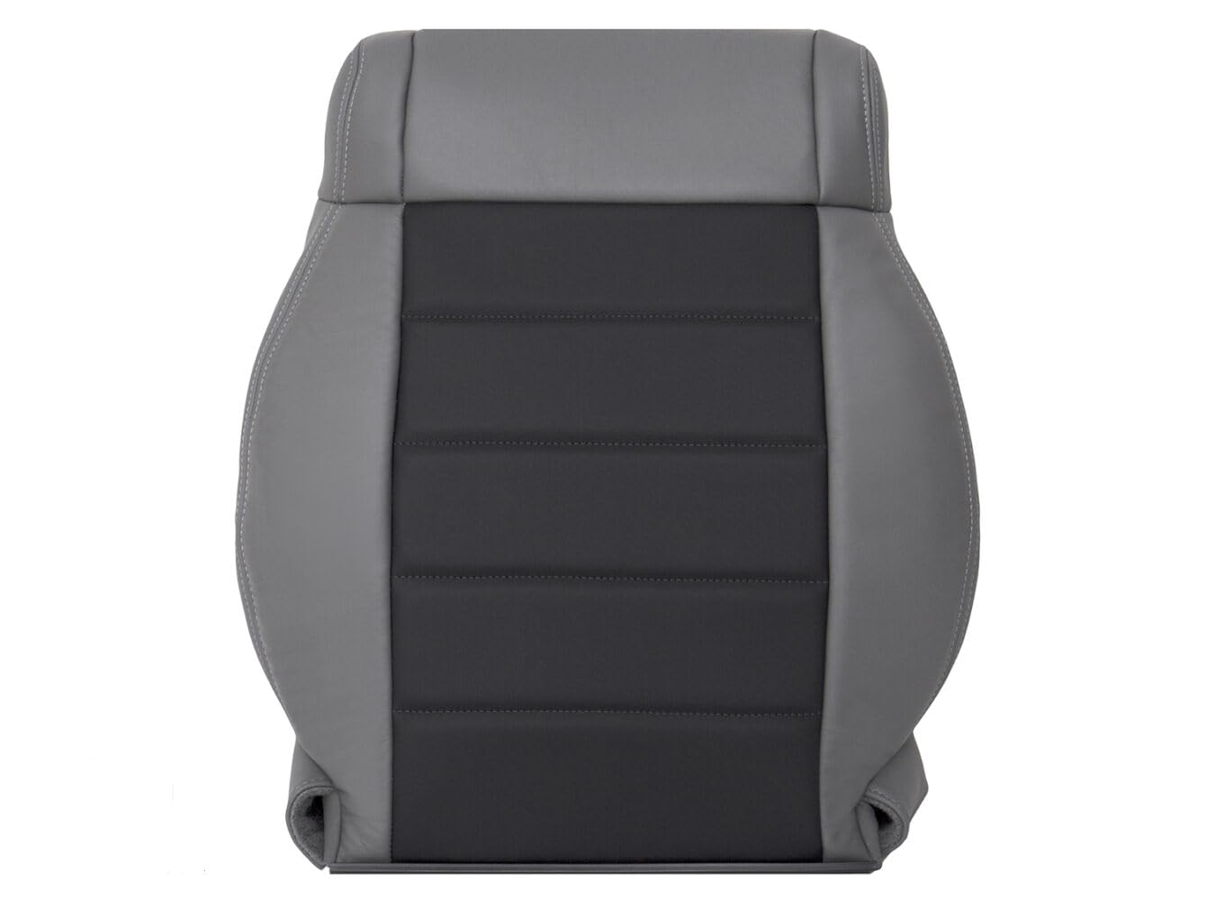 Richmond Auto Upholstery - Passenger Side Lean Back Replacement Leather Seat Cover, Gray (Compatible with 2008-2010 Jeep Wrangler SUV)