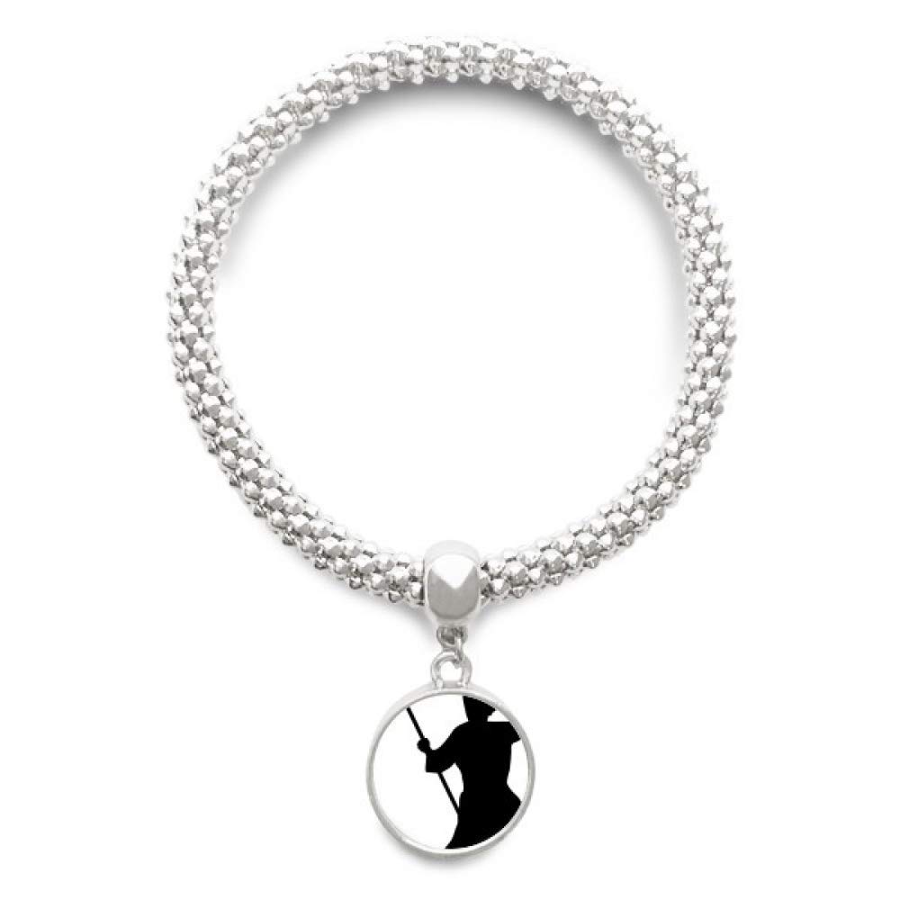 Bracelet Shaolin en argent et son pendentif rond gravé d'art martial - 4