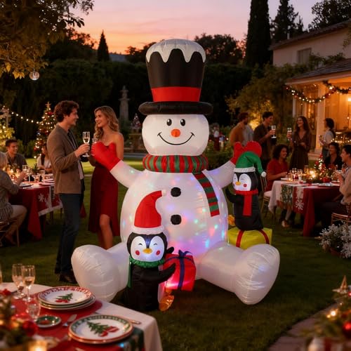 Décorations gonflables de Noël 2m13 géantes extérieures avec éclairage LED