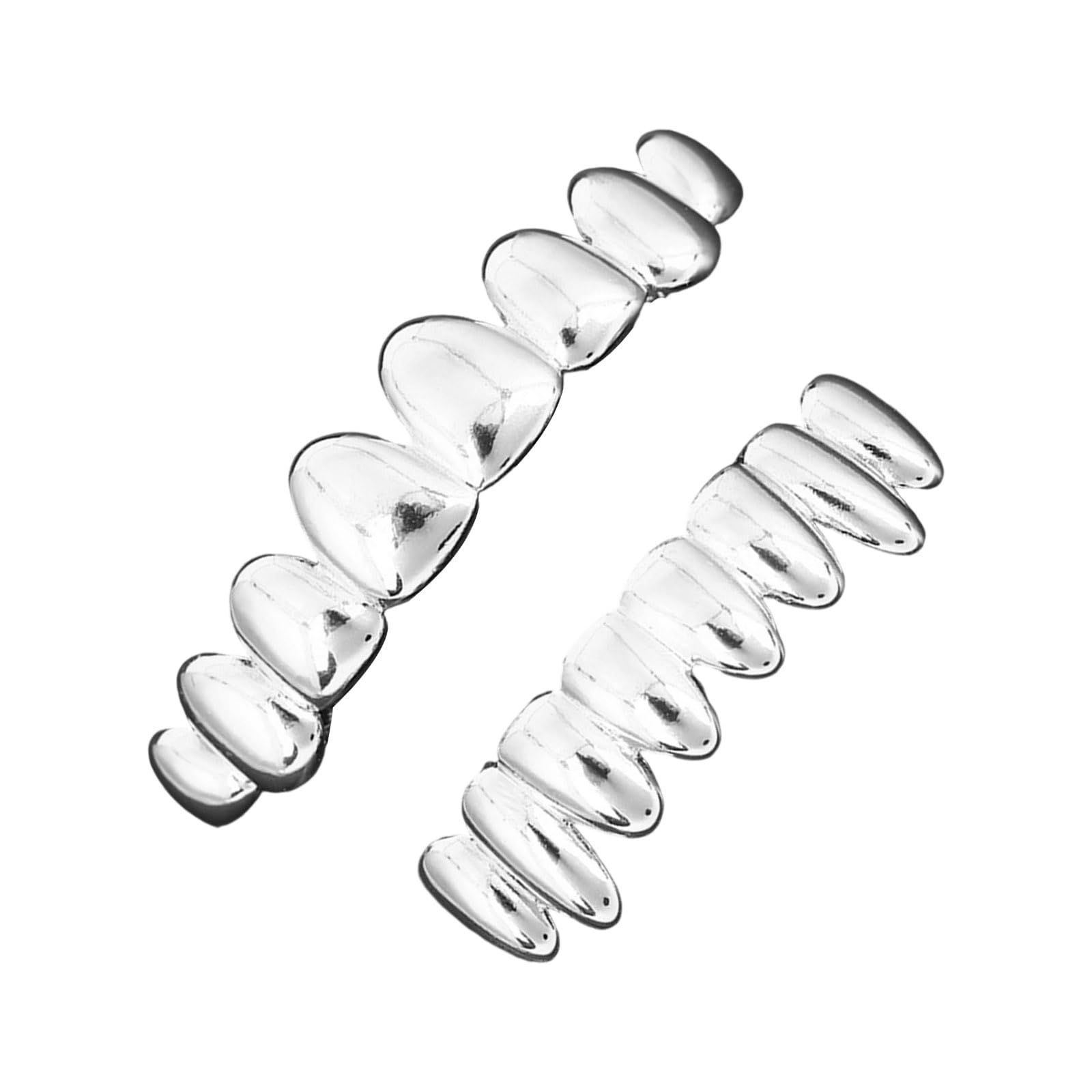 HGENAHGTF Hip Hop Styles Brass Dentals Grillzs Set Removable Mouth Grillzs Top Bottom Accessory Party Wear Teeth Decorations Brass Metal Hip Hop Dentals