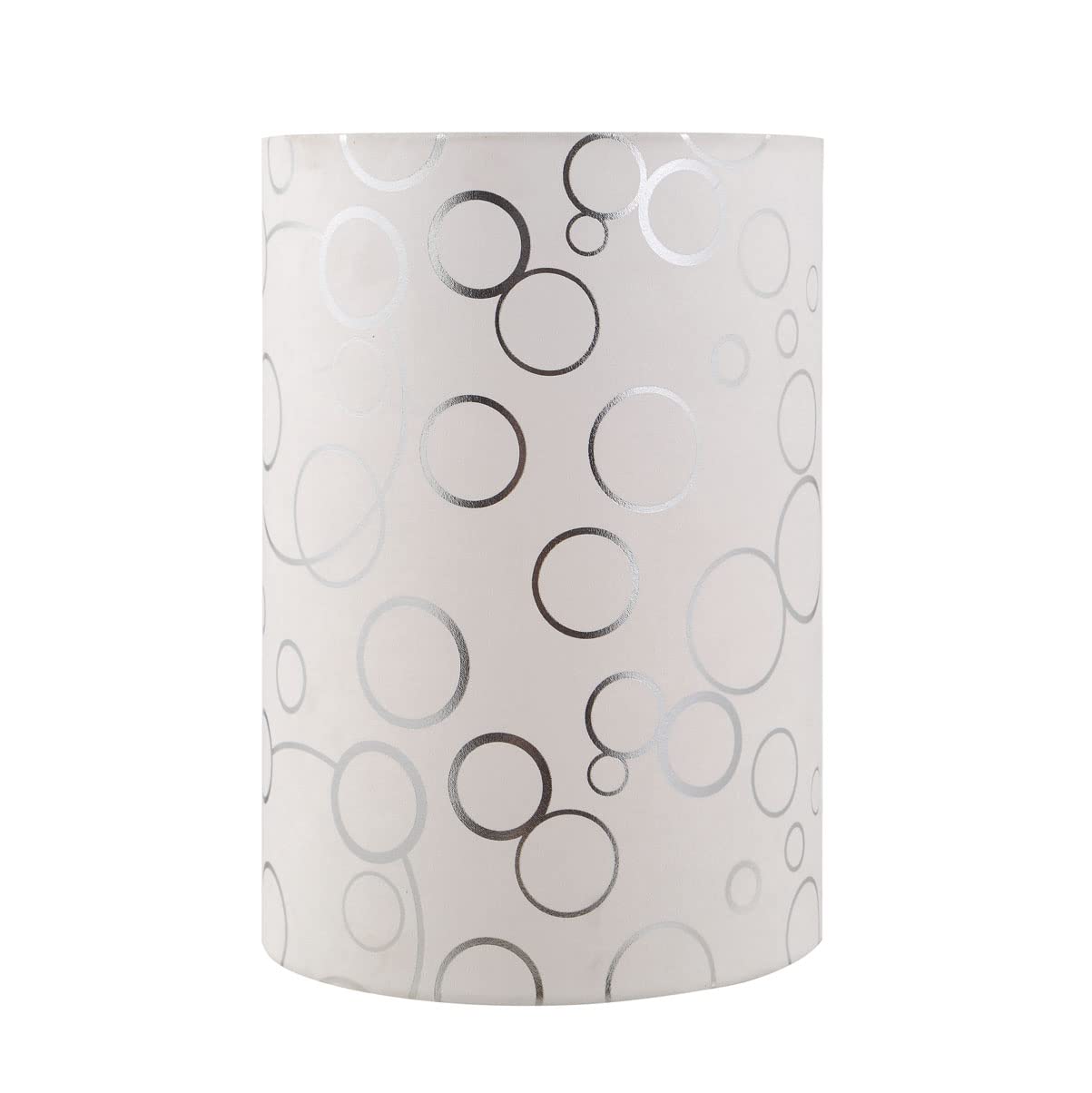 Aspen Creative 31304 Contemporary Drum (Cylinder) Shaped Spider Construction Lamp Shade in White with Circle Pattern, 8" wide (8" x 8" x 11")