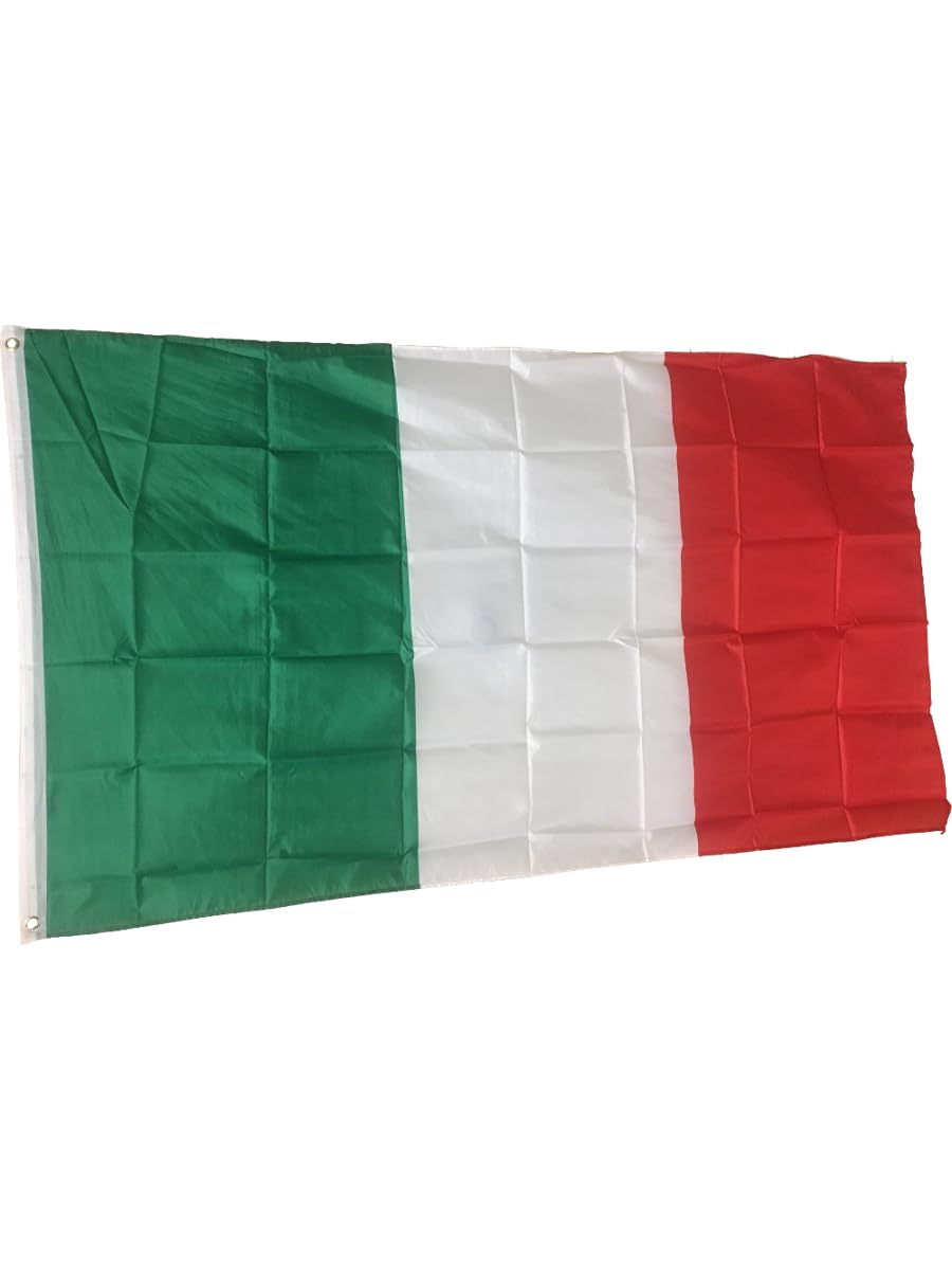 Bandera Italia 3x5 Pies – Tricolor Nailon 200D – Ideal Para Casa O Embajada Con Clips Incluidos